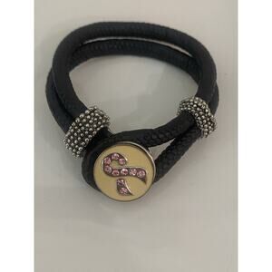 Jewel La La Snap Jewels Black Faux Leather Braided Bracelet